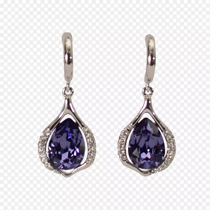 耳环紫晶施华洛世奇珠宝水晶珠宝