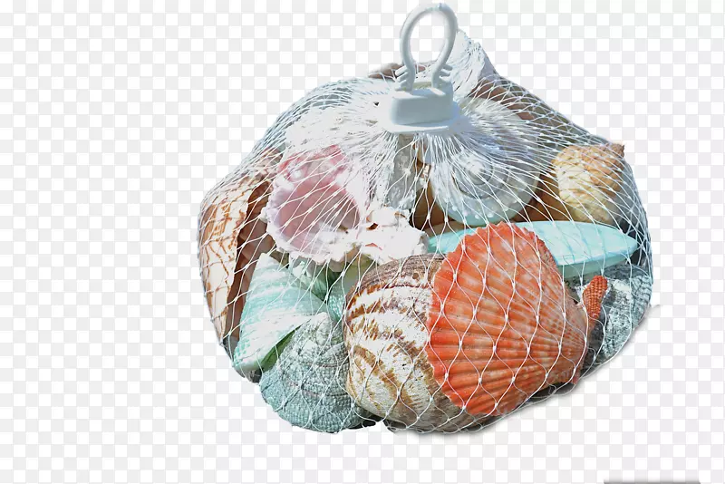 贝壳塑料网挂袋-白色贝壳