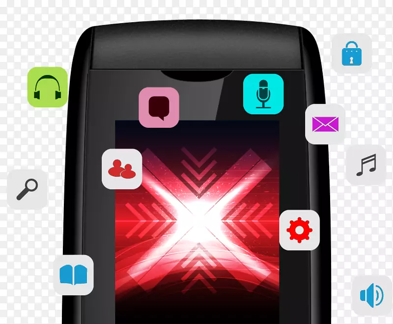 智能手机功能手机便携媒体播放器手机配件-红色和灰色的组合