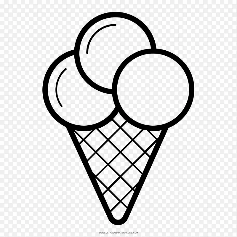 冰淇淋锥画着色书剪贴画冰淇淋海报