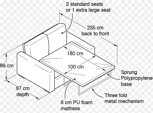 纸面平面图技术绘图角单沙发