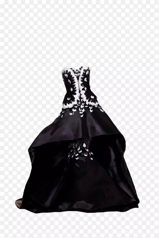 小黑连衣裙缎子长袍肩部缎子