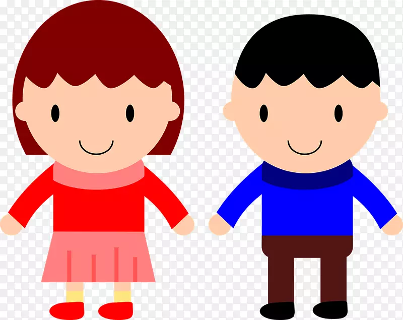 下载男孩剪贴画-男孩和女孩
