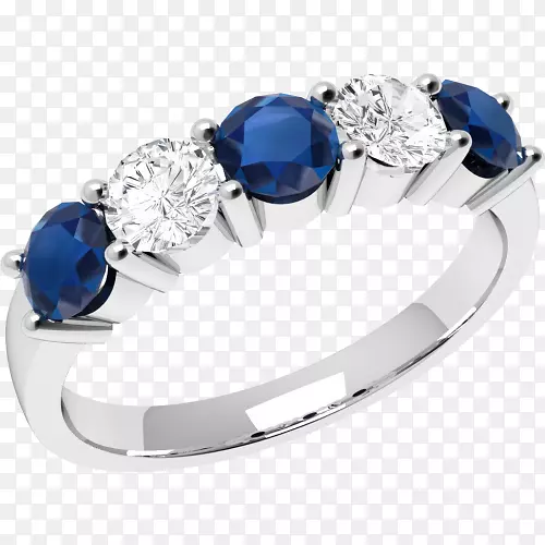 蓝宝石永恒戒指钻石灿烂蓝宝石