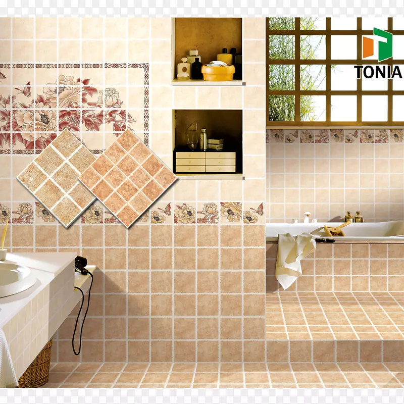 瓷砖地板漂亮的浴室地砖