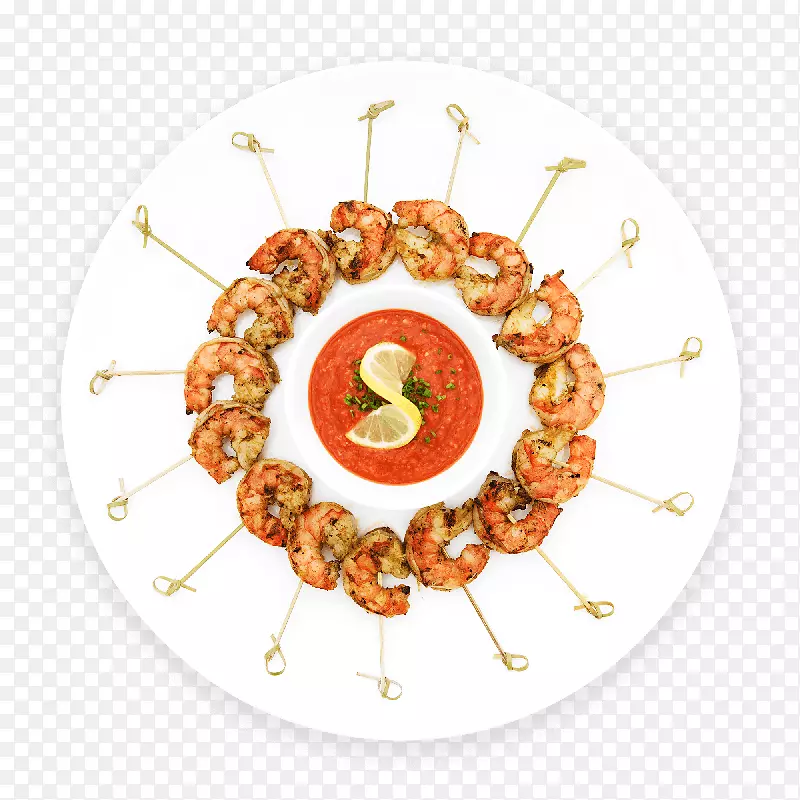 虾和对虾作为食物菜肴-海鲜拼盘