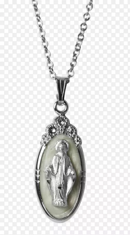 项链我们的夫人瓜达卢佩银礼拜堂我们的夫人的奇迹奖牌-珍珠链