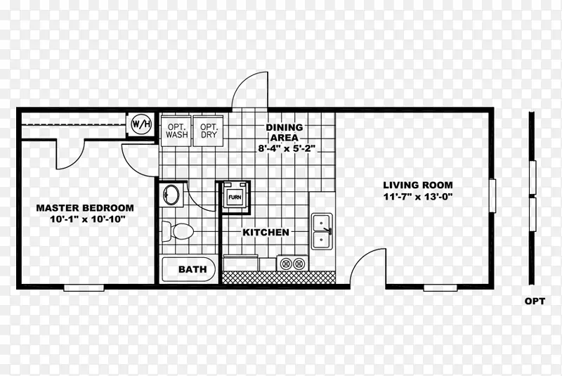 高盖特中心卧室-床立面平面图