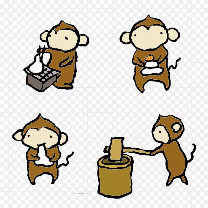 猴子文字拼贴剪贴画-猴子