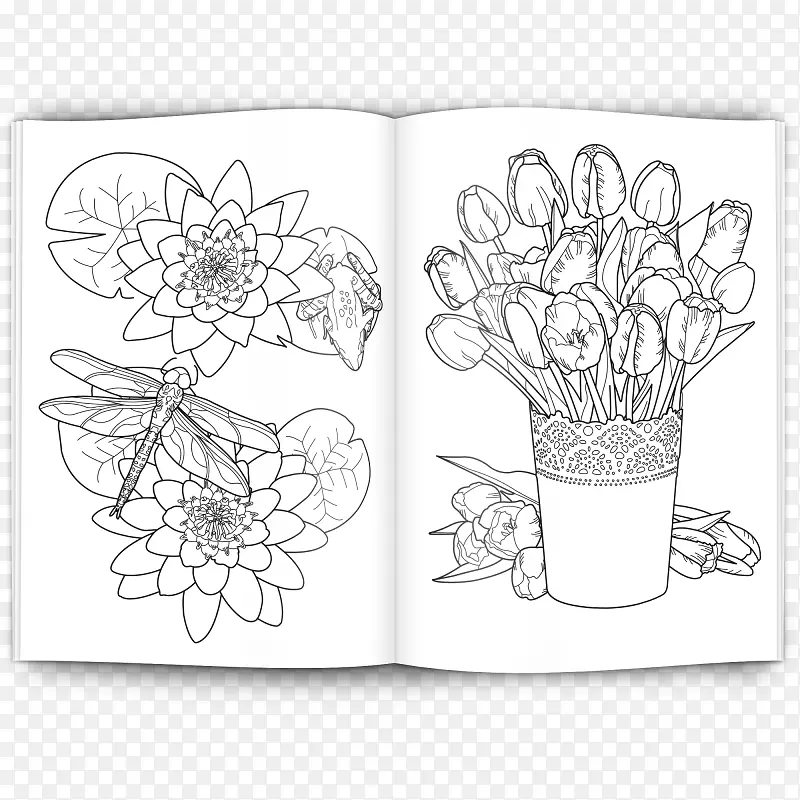 剪纸花卉设计草图