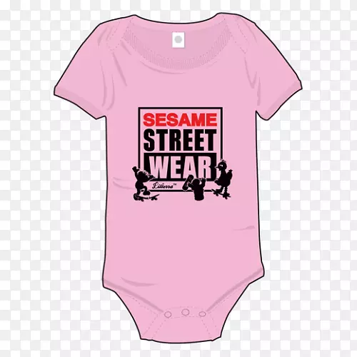 婴儿及幼童一件t恤袖外装芝麻街