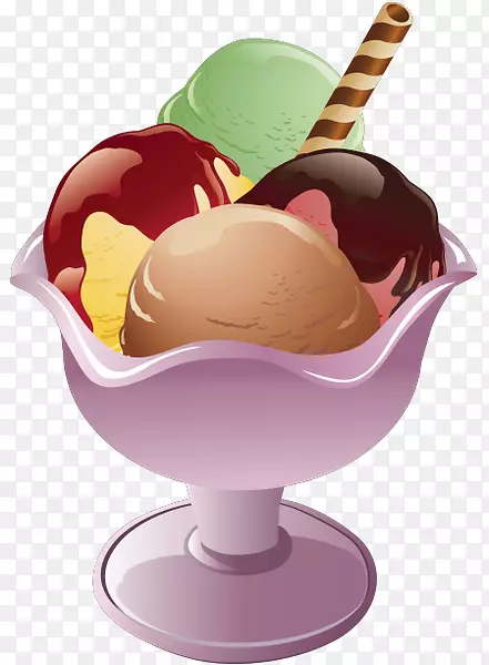 圣代冰淇淋锥夹艺术-冰淇淋
