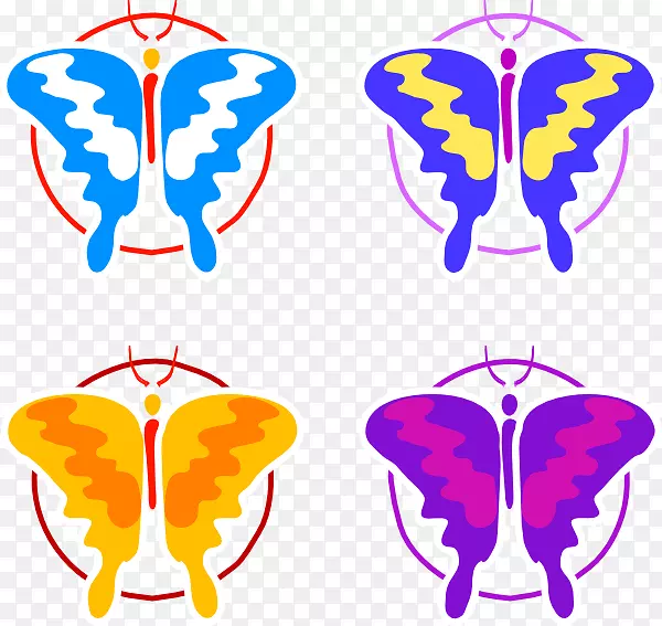 蝴蝶昆虫电脑图标剪贴画-蝴蝶