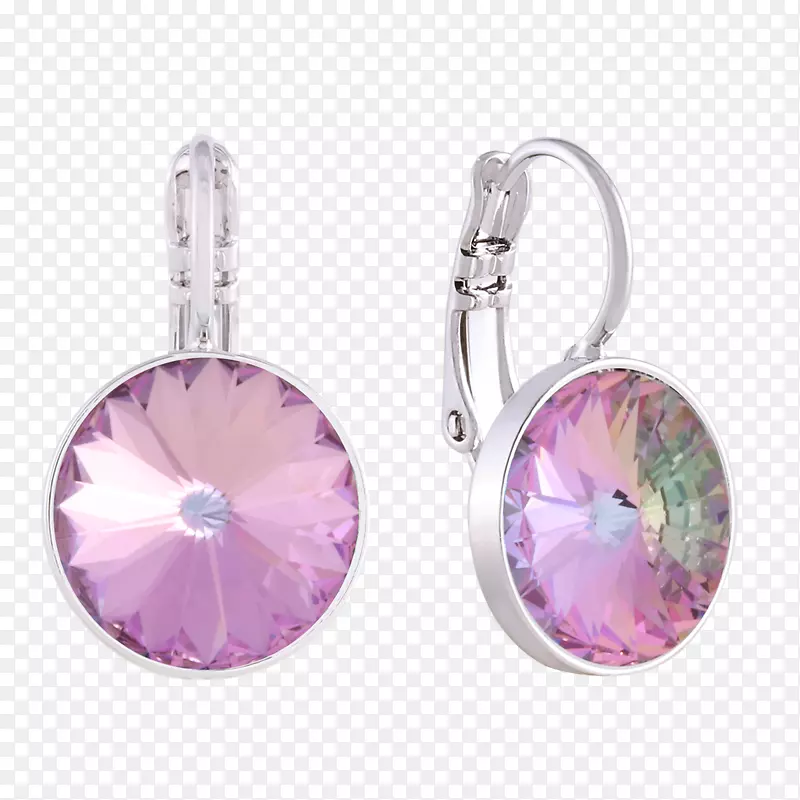 紫水晶耳环珠宝紫丁香水晶珠宝