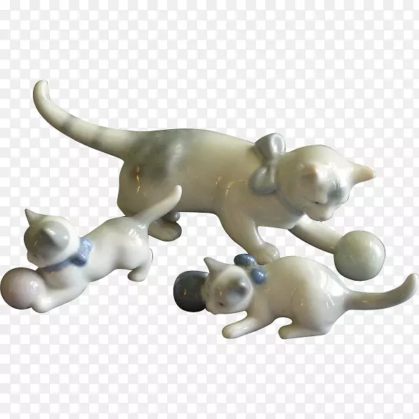 猫雕像PorzellanFabrik Metzler&Ortloff Kitten瓷猫