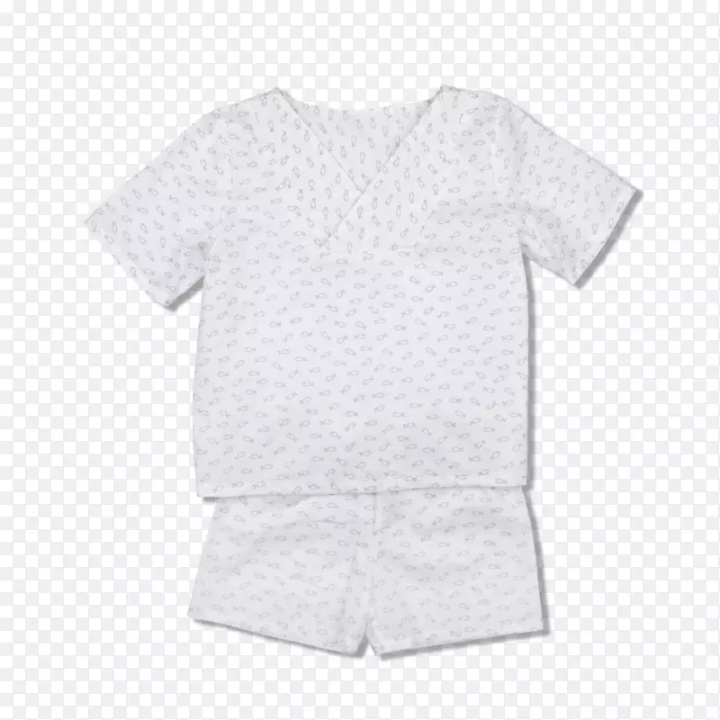 袖子t恤婴儿和蹒跚学步的婴儿单件切上白色鱼