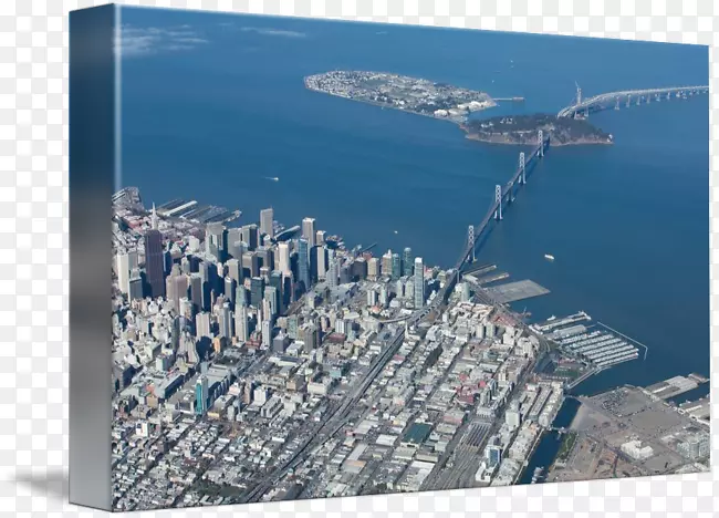 旧金山-奥克兰海湾大桥航空摄影印刷-旧金山桥