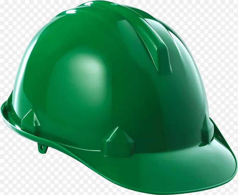 头盔、安全帽、个人防护装备、绿色白色安全帽