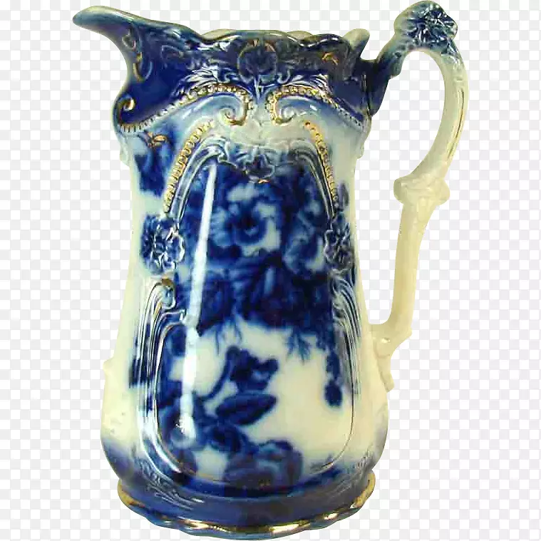 陶瓷花瓶蓝白陶花瓶
