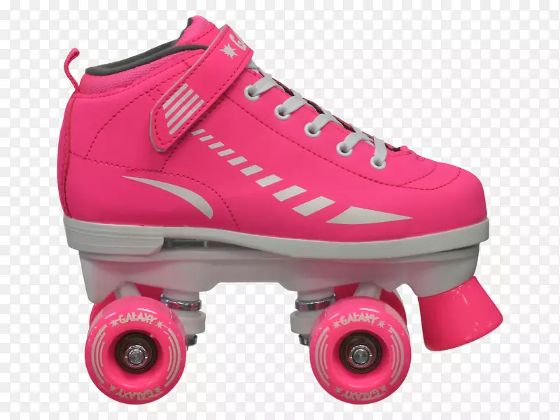 四人溜冰鞋运动鞋滚轴溜冰鞋粉红色星系