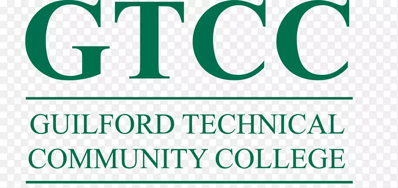 徽标品牌Guilford技术社区学院绿色字体线