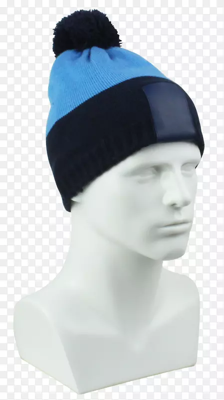 小豆针织帽编织微软蓝