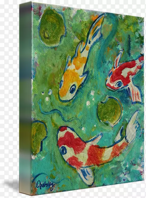 粉刷丙烯酸涂料现代艺术动物-鱼塘