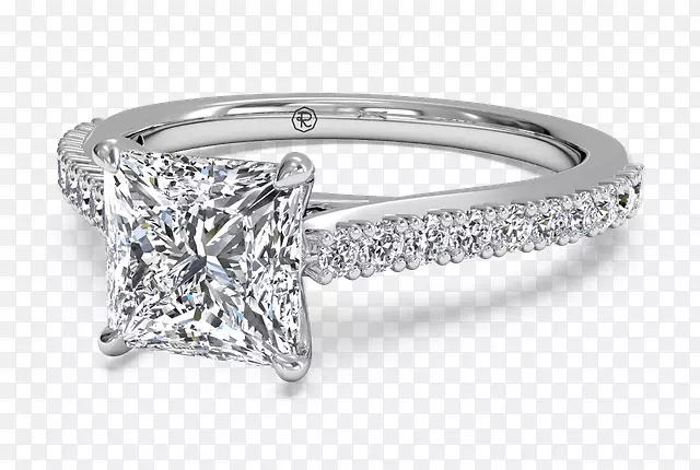 钻石结婚戒指公主切割订婚戒指-惊喜女子