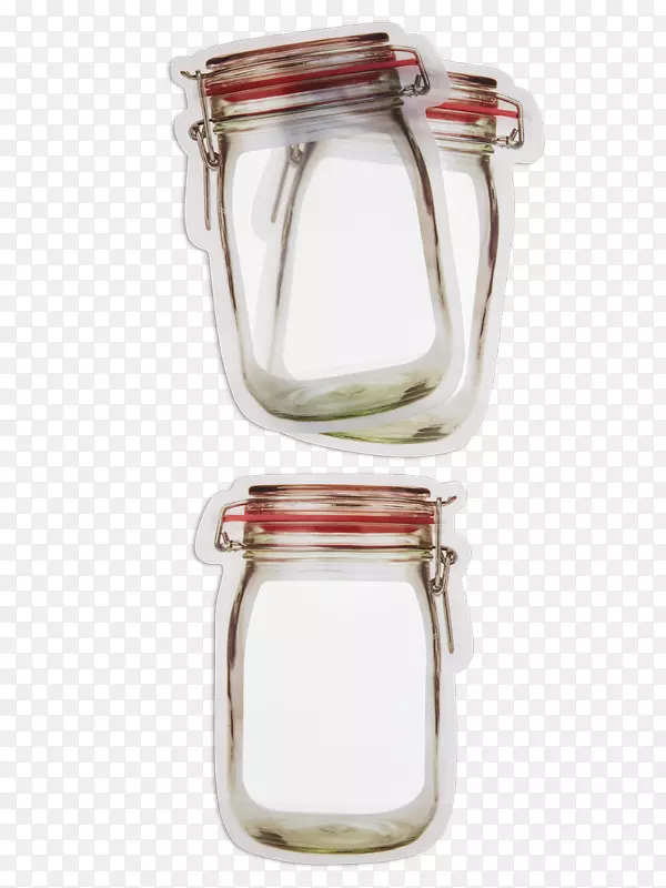 玻璃瓶，玻璃袋，拉链，包装和标签.玻璃