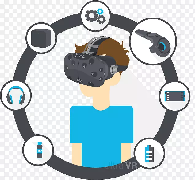HTC Vive三星设备VR PlayStation VR Oculus裂缝剪贴画-HTC Vive