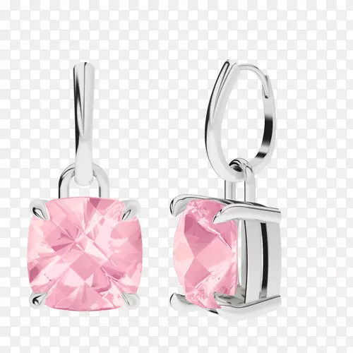 耳环水晶粉红色珠宝钻石颜色珠宝