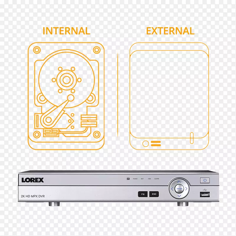 无线安全摄像机数字录像机闭路电视1080 p lorex技术公司-外部硬盘驱动器