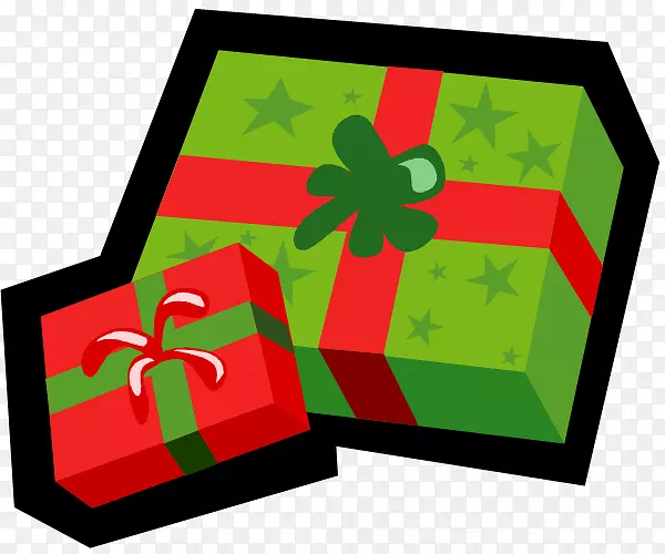 绿色标志圣诞礼物盒