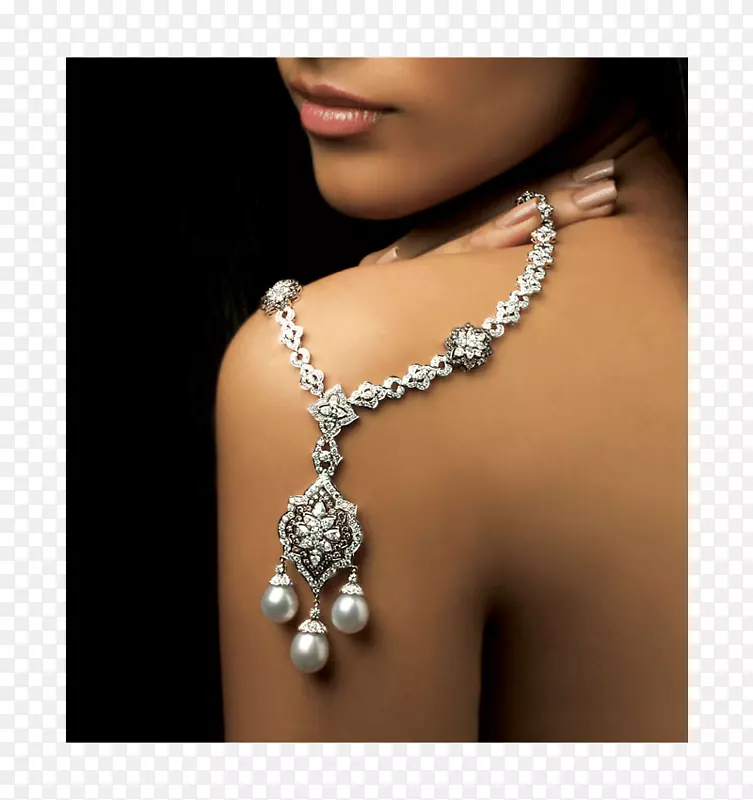 珍珠耳环项链魅力和吊坠首饰.项链
