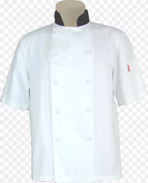 T-恤白色袖子实验室外套厨师制服-厨师夹克