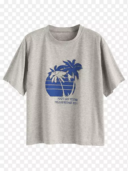 T恤衫泳装棕榈树棕榈叶水彩