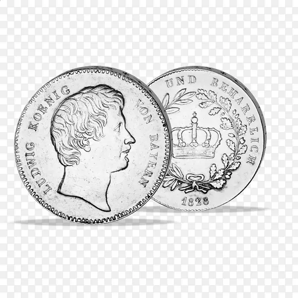 巴伐利亚硬币银克朗纳塔路德维希一世