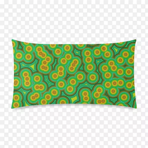 投掷枕头垫视觉艺术绿黄长方形