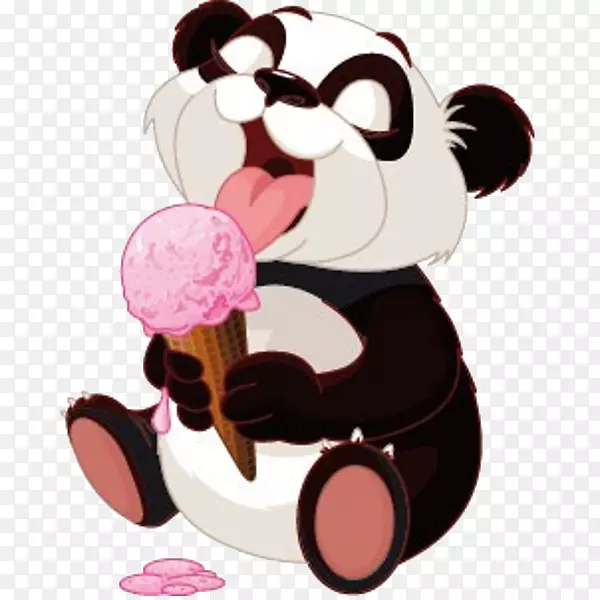 大熊猫冰淇淋北极熊-可爱的卡通熊猫熊