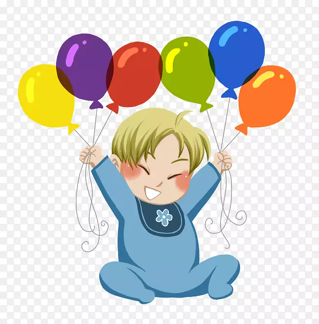 婴儿生日男孩气球夹艺术-生日