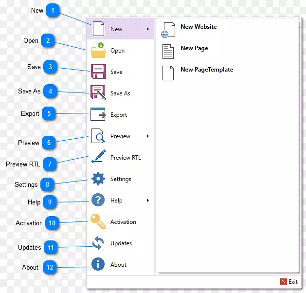 屏幕截图网页计算机程序菜单模板