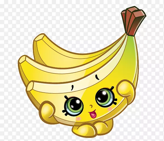 香蕉面包松饼香蕉劈开剪贴画香蕉水果画