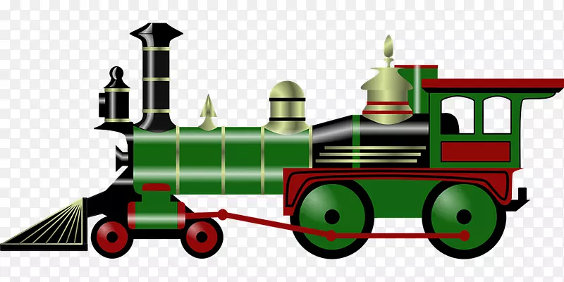 玩具火车和火车套装圣诞老人剪贴画