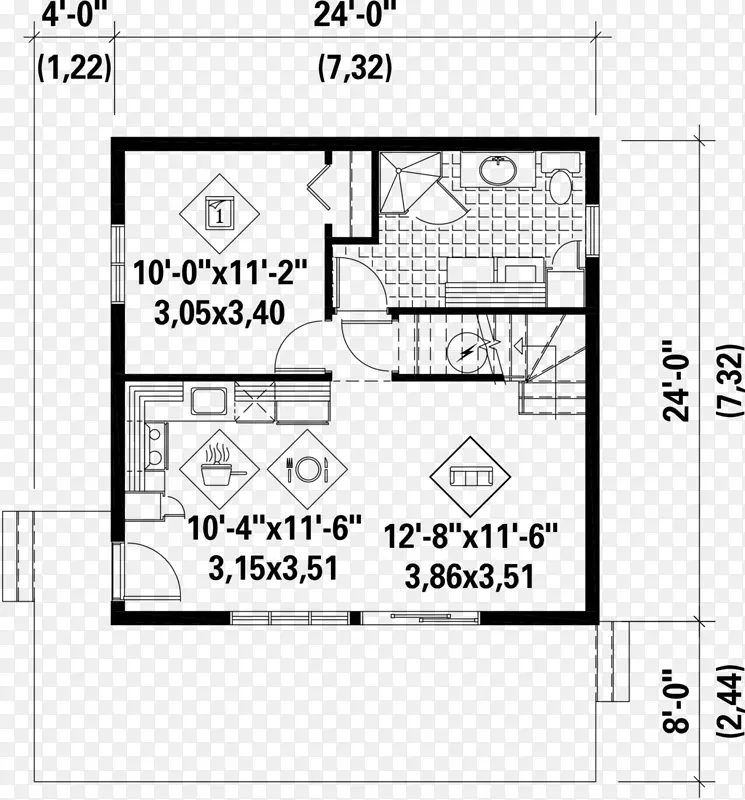 平面图，楼层，小房子移动-厕所地板
