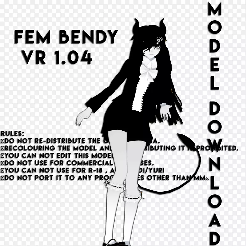 Bendy和墨水机-人类女性-Bendy和墨水机mmd模型