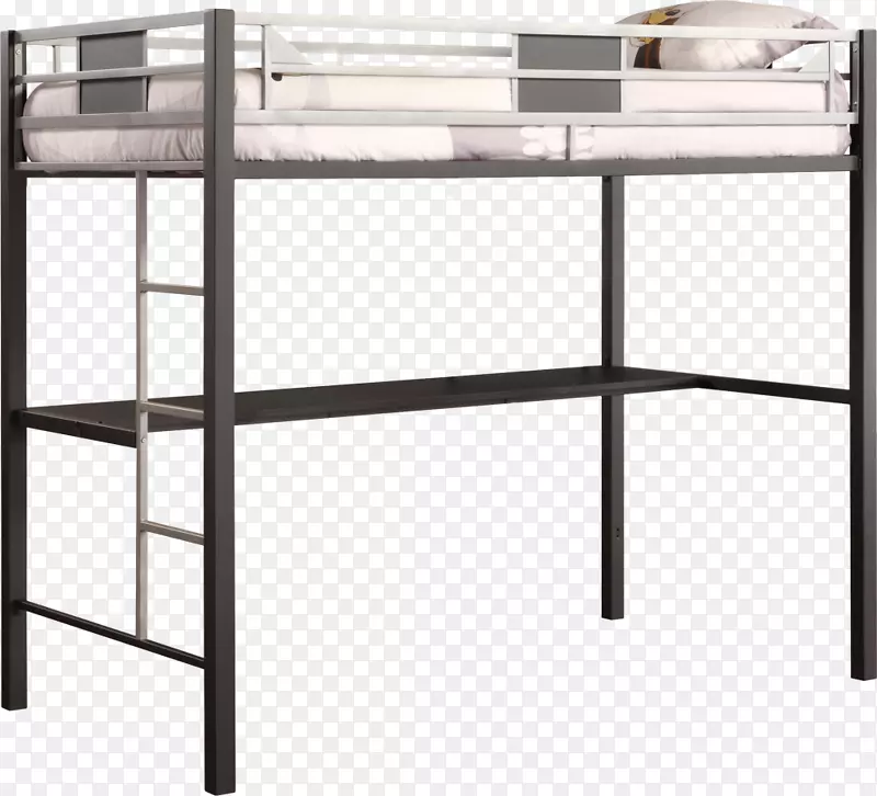 双层床金属书桌阁楼-双层床