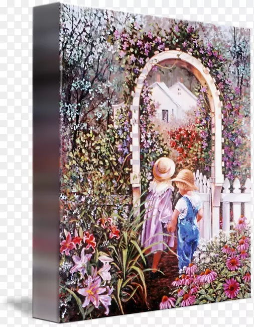 花卉设计绘画-花园门