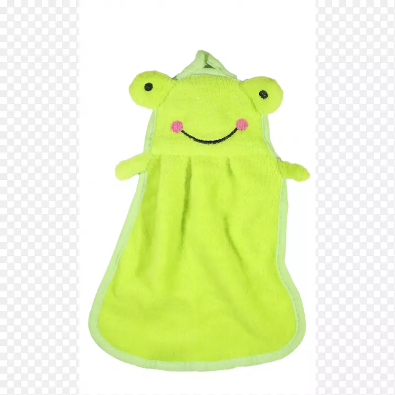 青蛙毛绒玩具&可爱的玩具绿手毛巾