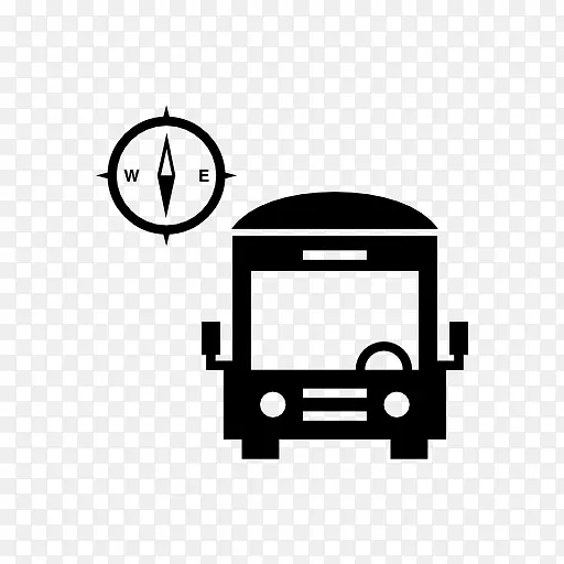 校车公共交通电脑图标-巴士