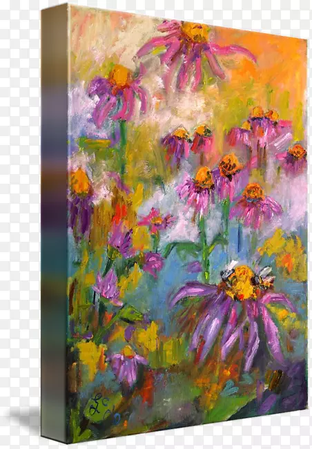 花卉设计艺术油画画廊水彩画紫色